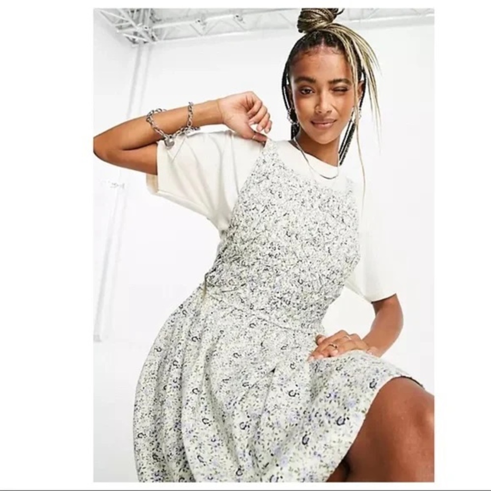 FREE PEOPLE BOHO FLOWY MINI DRESS BOHEMIAN PRINT POCKETS A3C - Picture 14 of 16